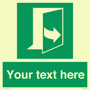 Custom sign safe condition door opens pulling left hand side